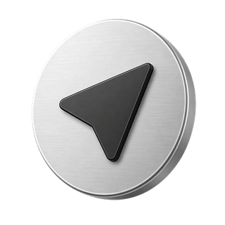 Decorative 3D arrow icon representing sending, shown on the contact us page